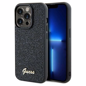 GUESS GUHCP14LPMSDGSK Disco Metal Script -suojakuori iPhone 14 Prolle - musta
