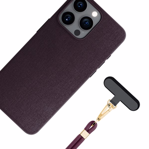 3mk EasyClip Elite puhelimen kaulahihna, Mulberry (kultaiset osat)