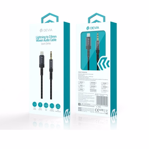 Devia audiokaapeli Ipure EC619 Lightning - jack 3,5 mm 1,0 m musta
