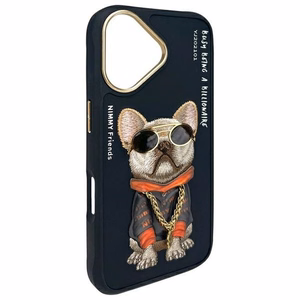 NIMMY Suojakuori GLASSES COOL DOG iPhone 16:lle musta