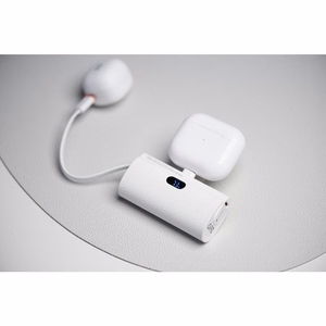 Powerbank Forcell F-Energy Power Plug F5K3 PD 20W 5000 mAh with built-in connector USB C white