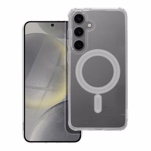 Suojakuori Samsung S24 PLUS:lle Clear Mag Cover (STR) yhteensopiva MagSafen kanssa läpinäkyvä