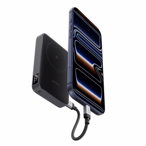 Cuktech WPB100 varavirtalähde 10 000 mAh, Qi2, 30 W, magneettikiinnityksellä ja jalustalla – musta