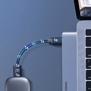 HUB Ugreen 60559 2x USB-C / USB-C PD (Thunderbolt 3, 100W, 4K 60 Hz, 10 Gbps) / HDMI 4K 30 Hz / 3x USB 3.0 for MacBook Pro / Air - Gray