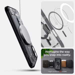 Spigen Ultra Hybrid MagSafe Zero One iPhone 16 - tummanharmaa
