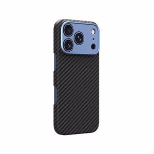 AmazingThing Titan Max Lens suojakuori mallille iPhone 18 Pro, aramidikuitua, kameransuojuksella, MagSafe-yhteensopiva – väri: sininen