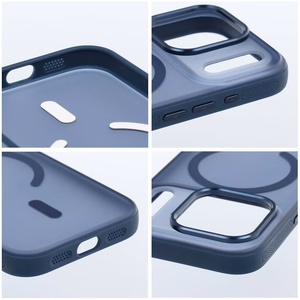 Case for iPhone 17 Pro Max / 18 Pro Max (low camera edge) Flexline Mag Cover compatible with MagSafe navy blue