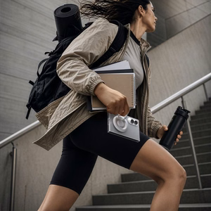 Spigen AirSkin MagFit MagSafe -suojakuori Samsung Galaxy Z Fold 8:lle, läpinäkyvä ja valkoinen