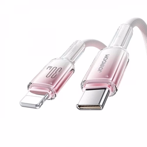 Joyroom S-A42 Crystal-Clear Series 30W USB-C - Lightning -kaapeli 1,2 m - valkoinen
