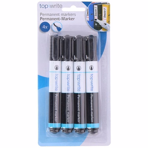 Topwrite-permanenttitussit, 4 kpl, mustat