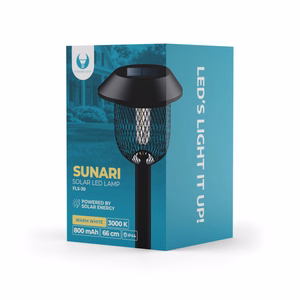 Forever Light Aurinkoenergia LED-lamppu teräspylväs SUNARI FLS-30 musta