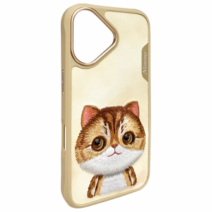 Nimmy Big Eyed Pet 2.0 Kissa Suojakuori iPhone 16:lle - vihreä