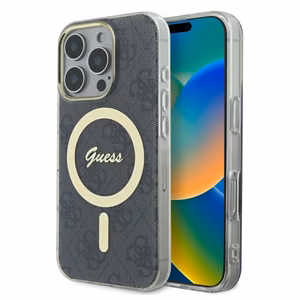 Guess IML 4G MagSafe Suojakuori iPhone 16 Pro Max:lle - Musta