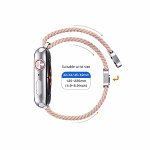 Tech-Protect NylonMag Hihna Apple Watch 4/5/6/7/8/9/SE/Ultra 1/2 (42/44/45/49 mm) tommuinen roosa