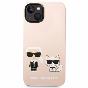 Karl Lagerfeld KLHMP14SSSKCI iPhone 14 6.1 kovakuori vaalea vaaleanpunainen / vaalea vaaleanpunainen Silicone Karl & Choupette Magsafe