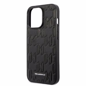 Karl Lagerfeld Monogrammi plaketti kotelo iPhone 13 Pro Max - musta