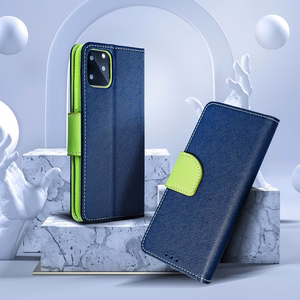 Flip-suojakuori Samsung A37:lle Fancy Book laivastonsininen / lime