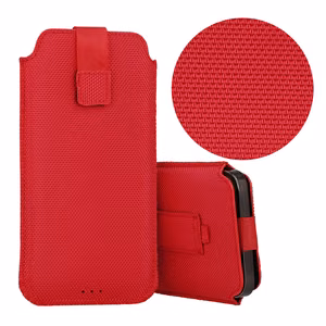 HIT Pussi Suojakuori (Koko XL) iPhone 15/15 Pro/iPhone 16/16 Pro/Samsung S24/S24 Plus/S25/S25 Plus/A53/A55 5G:lle malli 2 punainen