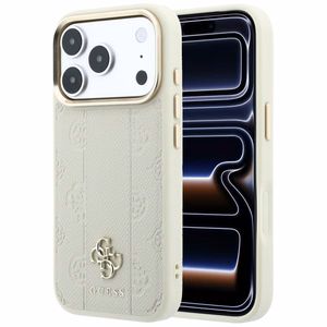 Guess Stripe Peony 4G Logo MagSafe suojakuori mallille iPhone 18 Pro / 17 Pro – väri: beige