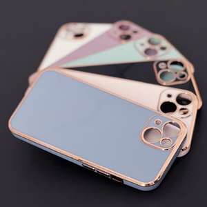 Valaistus Väri Asia Samsung Galaxy A73 5G Gold Frame Gel Cover Sininen