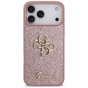 Guess Fixed Glitter Big 4G -suojakuori iPhone 18 Pro Max / 17 Pro Max -malleille, vaaleanpunainen