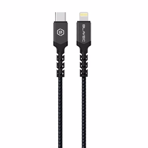 Blavec Cable Raptor punottu kaapeli - Type-C - Lightning - PD 20W 2,4A 0,5 m Apple CarPlay (CRA-CL24BG05) musta-harmaa
