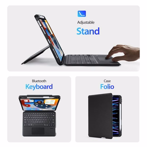 Dux Ducis DK -suojakuori langattomalla näppäimistöllä iPad 4/5/6 / iPad Pro 11 2018/2020/2021/2022 musta