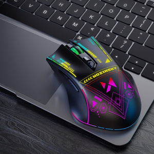 Wozinsky WMGB-3200 Wireless Optical Gaming Mouse with Built-in Rechargeable Battery 3200 DPI with RGB Lighting - Black