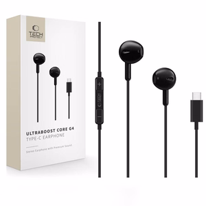 Tech-Protect Ultraboost Core G4 langalliset kuulokkeet USB-C-liitännällä – musta