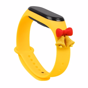 Hihna Xmas Xiaomi Mi Band 3 / 4 joulu silikoni rannekorun hihna kellot - keltainen
