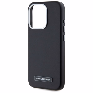 Karl Lagerfeld FW Metal Plate MagSafe Suojakuori iPhone 15 Pro Max:lle - musta