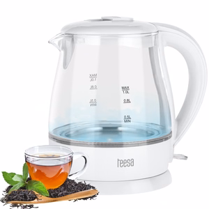 TEESA sähköinen lasivedenkeitin, 1630 W, valkoinen, 1 l