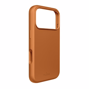 Puro Icon Mag Pro nestesilikoninen Suojakuori iPhone 17 Pro:lle, MagSafe -yhteensopiva, kamerasuojauksella ja alumiinipainikkeilla - oranssi