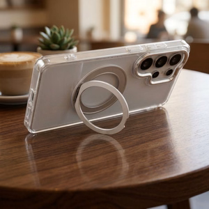 Frame Circle Stand case for Samsung Galaxy A37, MagSafe-compatible – transparent