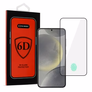 Tel Protect Full Glue 6D Karkaistu lasi Samsung Galaxy S24:lle musta (sormenjälkitunnistuksella)