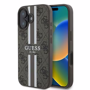 Guess 4G Printed Stripes MagSafe Suojakuori iPhone 16 Plus:lle - Ruskea
