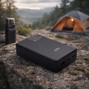 Varavirtalähde 20 000mAh, 1x USB, 2x USB-C, 20W, QC4+, LCD-näyttö, musta