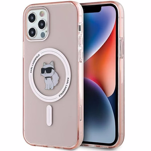 Karl Lagerfeld IML Choupette MagSafe Suojakuori iPhone 12 / 12 Prolle - vaaleanpunainen