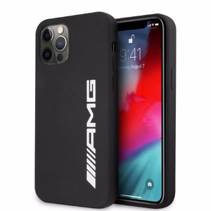 AMG Silikoninen Big Logo Suojakuori iPhone 12 Pro Max:lle - musta