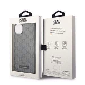Karl Lagerfeld KLHCP14MSAKLHPG iPhone 14 Plus 6.7 "kovakotelo harmaa / harmaa Saffiano Mono Metal Logo metallia