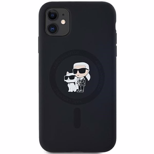 Karl Lagerfeld Silikoninen Karl&Choupette MagSafe Suojakuori iPhone 11 / Xr:lle - musta