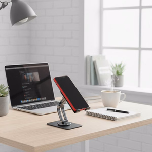 Pöytäteline puhelimelle ja tabletille taitettava Forcell F-Grip Fold Stand 2 360 harmaa