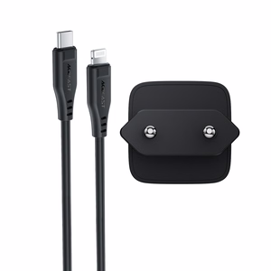Acefast A118 30W GaN USB-C verkkolaturi 1.2m USB-C Lightning kaapelilla - musta