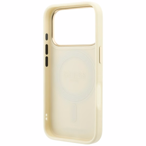 Guess Ring Stand 360 Grained Classic Logo MagSafe -suojakuori iPhone 18 Pro Max / 17 Pro Max – beige