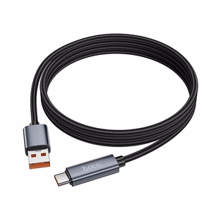 Hoco USB-A - USB-C -kaapeli 5A näytöllä 1 m X112 - musta