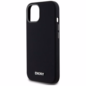 DKNY Liquid Silikoninen Small Metal Logo MagSafe Suojakuori iPhone 14/15/13:lle - musta