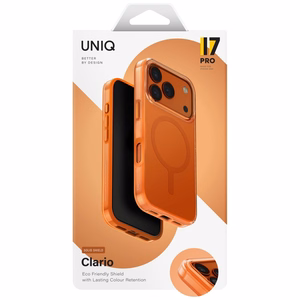 Uniq Clario Magclick lataava suojakuori iPhone 17 Pro:lle - oranssi
