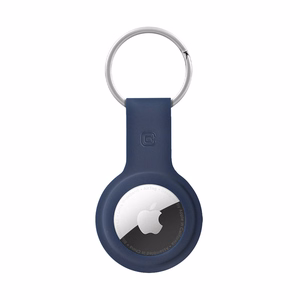 Crong Silicone case for Apple AirTag 1 / 2, with key ring, navy blue
