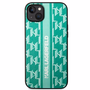 Karl Lagerfeld KLHCP14SPGKLSKN iPhone 14 6.1 kovakuori vihreä / vihreä Monogram Stripe