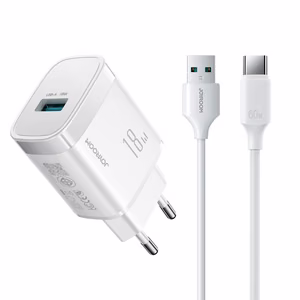 Joyroom JR-TF4 18W -seinälaturi 3A USB-A - USB-C 1m kaapelilla - valkoinen
